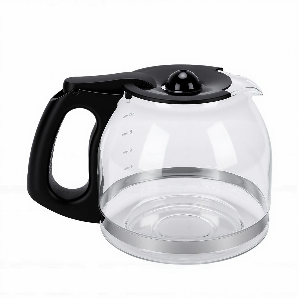 Bricco per Caffè da 1.8L Sostitutivo per Caraffa da Caffè in Vetro da 12 Tazze Vetro Borosilicato Sicuro con Manico Robusto