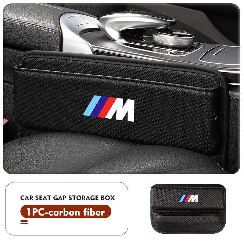 For BMW Leather Car Seat Gap Filler Storage Box Cup Holder Accessories Performance X1 X3 X5 E39 E46 E90 F20 E60 F30 M3 M5