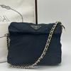 PRADA Shoulder Bag Tote Bag Single Shoulder Strap Tessuto Nylon Quilted Gold Chain Triangle Logo Plate White Tag