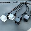 1Pcs Black Cover Square Glass Car Perfume Empty Bottle Pendant Car Mounted Perfume Pendant Fragrance Oil Diffuser Car Interior