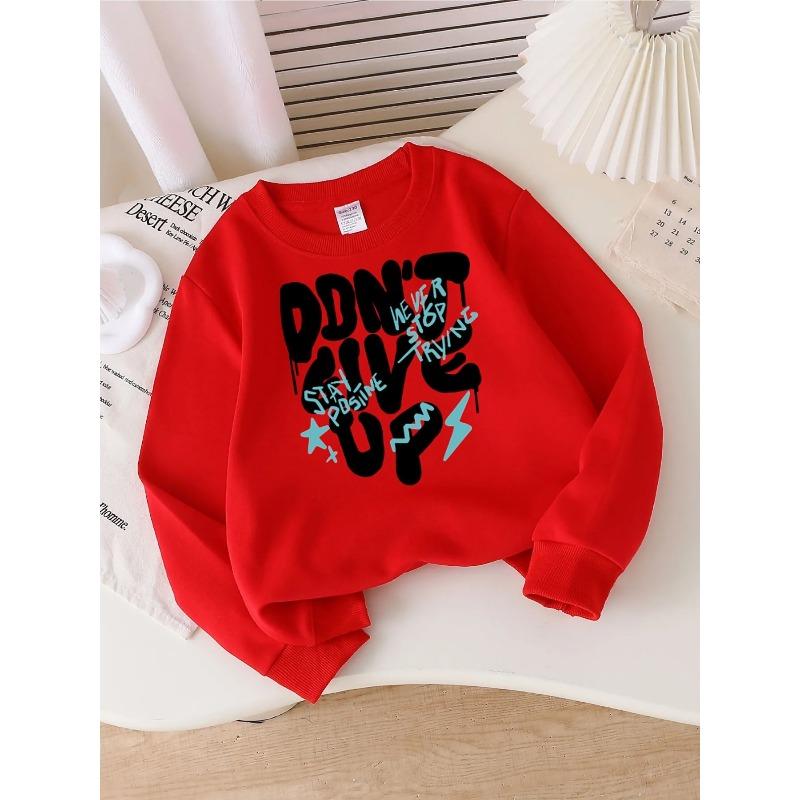 Girls' Fashionable Crewneck Sweatshirt | Autumn and Winter Western Style Top, Long Sleeved T-shirt