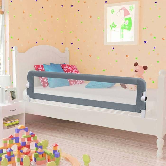 VidaXL Barrière de sécurité de lit d'enfant Gris 120x42 cm Polyester 10176