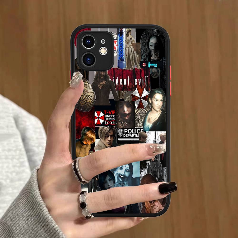 Hra R-Resident E-Evil Pro IPhone 15 16 Pro Max 11 12 13 14 XS XR X Plus 16E Matný průsvitný kryt na telefon