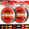 2 Pcs Trailer Van Truck LED Tail Light Flowing Turn Signal Lamp Brake Stop Light