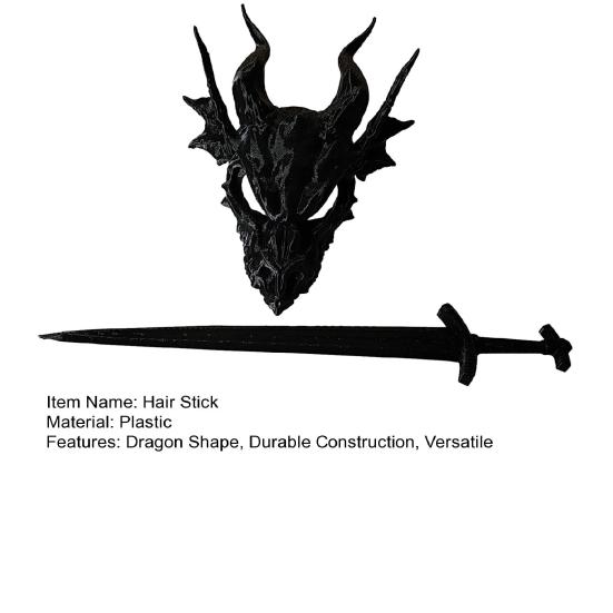 Ručně vyráběná sponka do vlasů s lebkou draka, plastová s hladkým povrchem, retro vlasový doplněk na svatby, narozeniny, večírky, Halloween