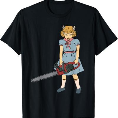 Chainsaw Girl - Gothic Punk Goth Horror Fan - Saw Chainsaws T-Shirt