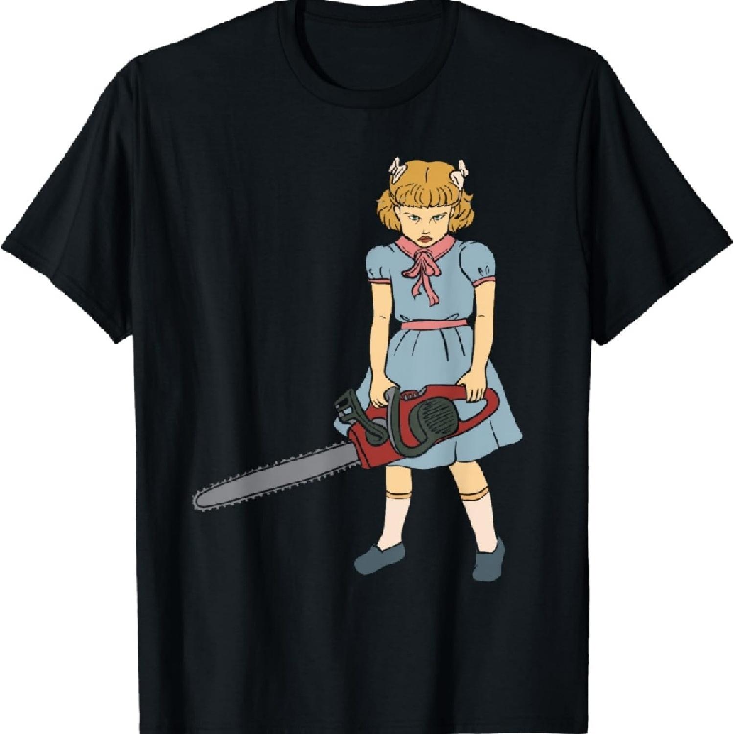 

Chainsaw Girl - Gothic Punk Goth Horror Fan - Saw Chainsaws T-Shirt S