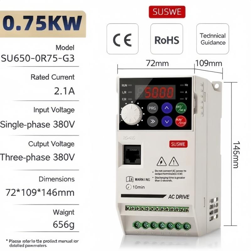 

VFD 0.75/1.5 /2.2/4 /5.5kw Input Three phase 380V ,output Three phase 380V Vector frequency converter,Motor Speed Controller Universal