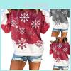 Stylish Christmas Snowflake Hoodie For Women Featuring Santa Claus Design In Grey And Red