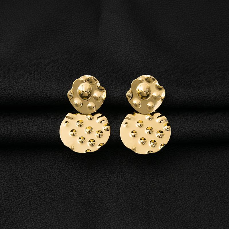 Women's High-Grade European & American Geometric Earrings: Irregular Circles, Retro Metal Leaves, Butterflies, and Squares.