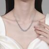 Yin Baichuan S925 Sterling Silver Moissanite Necklace - High-End Luxury European & American Style.