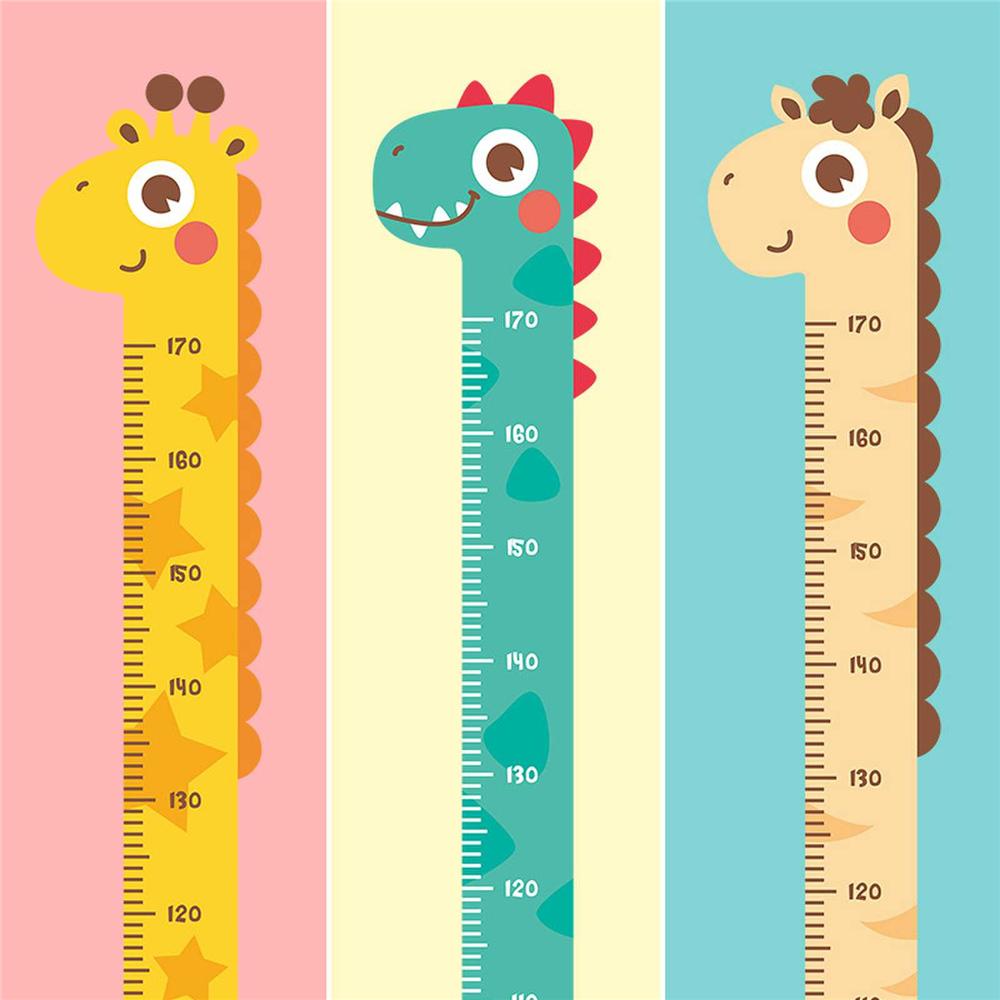 Cartoon Baby Dinosaur Kids Altezza Adesivo PVC autoadesivo Giraffa Unicorno Bambini Altezza Righello Animal Wall Decals Home Decor