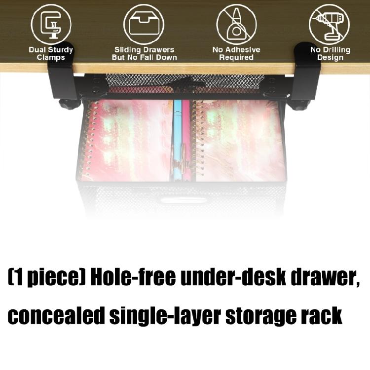 Schnell installierbare Aufbewahrungsschubladeneinheit unter dem Tisch für Papiere, Schlüssel, Büro, Zuhause, Ausziehbarer Organizer-Schublade