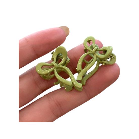 

2Pcs Girl Hairpin Small Bowknot Shape Precise Positioning Hair Clips Matte Texture Anti-Slip Hair Styling Tool Hair Accessories зелёный