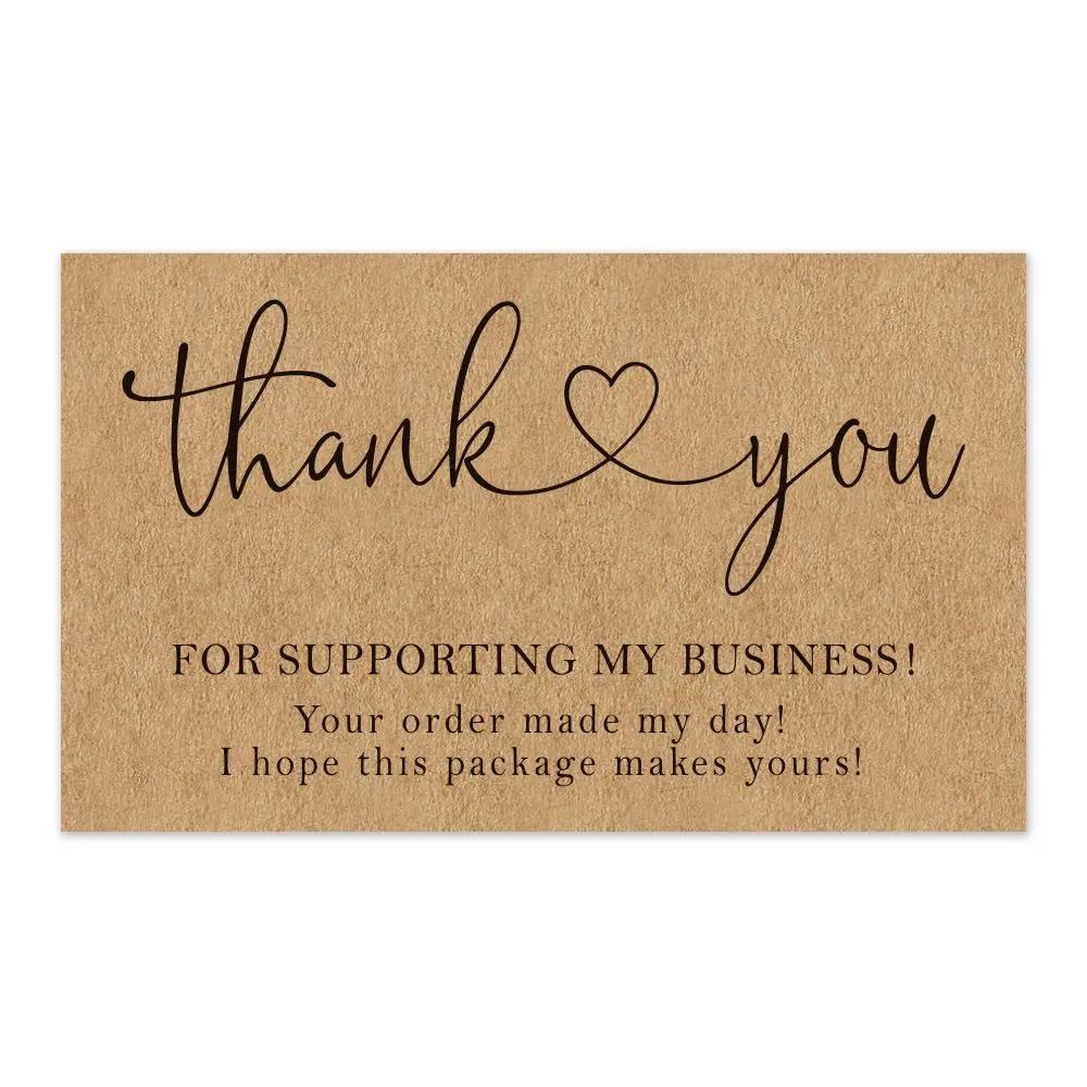 30pcs New Kraft Paper Cards Thank You For Your Order Card For Small Shop Gift Decoration Card For Small Business