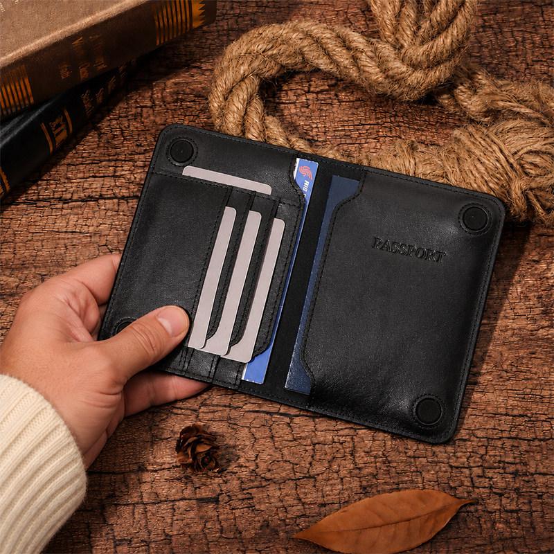 Ultra-Thin Leather Passport Holder & Multi-Card Bi-fold Wallet
