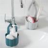 Küchenspüle Abflussregal Seifenschwammhalter Hängender Aufbewahrungskorb für Badezimmer Verstellbarer Wasserhahnhalter Küchenzubehör