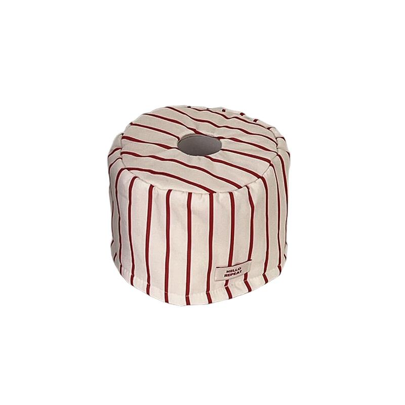 Creative Retro Striped Tissue Box Living Room Household Storage Box Room Desktop Decoration Tissue Box, Fabric Tissue Storage Bag Latest