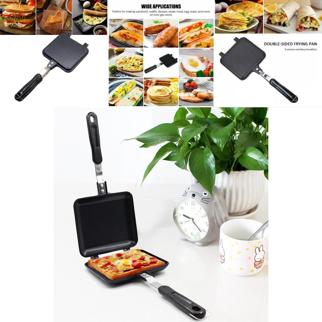 Strapazierfähiger Aluminium-Gaskocher Sandwich-Toaster-Pfanne Doppelseitig Antihaftbeschichtet