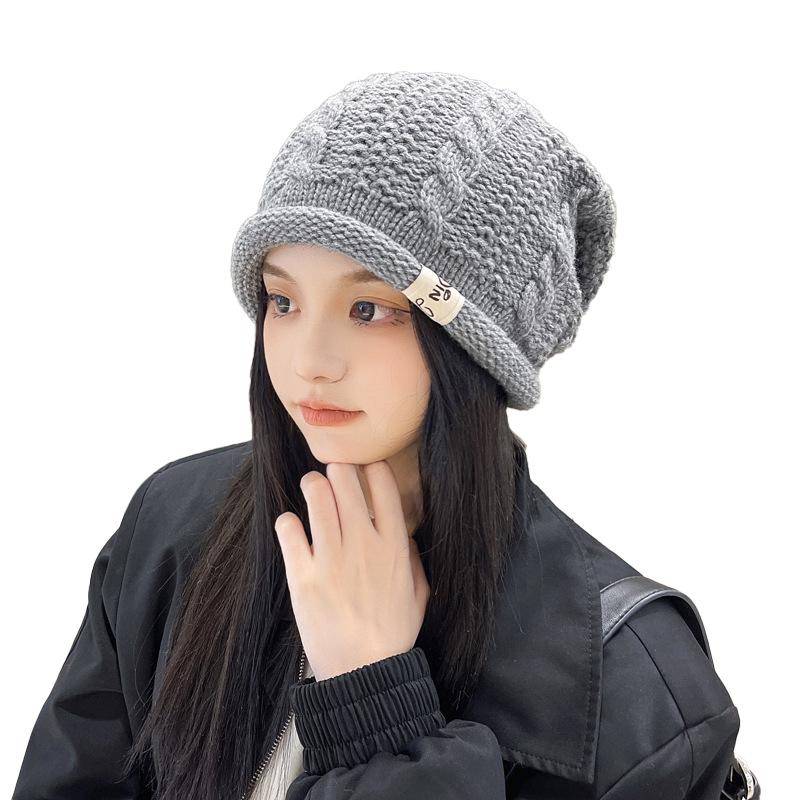 Korean New Autumn and Winter Hat for Women Japanese Fresh Knitted Wool Hat for Winter Warmth Student Ear Protection Pile Hat