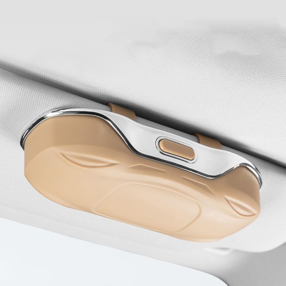 Automotive Visor Box Car Glasses Case Car Interior Accessory Compact Design In The Car On The Road For Driving бежевый