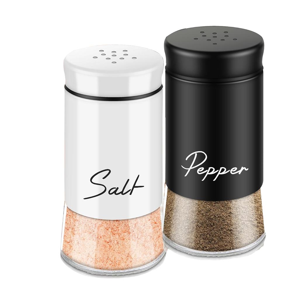 2-Piece Fashion Salt Pepper Shakers Set Dustproof Sealed Condiments Bottle For Home Kitchen Use