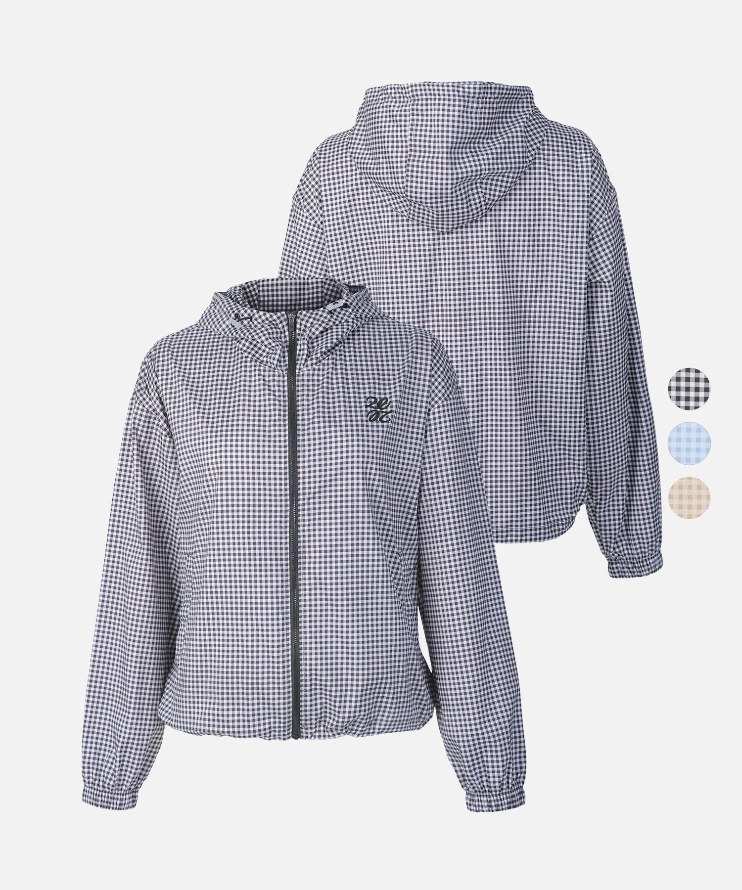 2Ela Women`S Windy Day Check Hooded