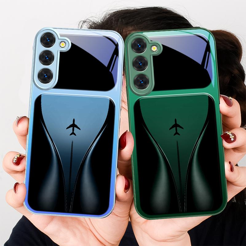 Aircraft in gradual flight For Samsung S26 S22 S8 9 10 S20 Ultra S21 Pro S22 Plus S23 FE S24Ultra S25 Edge S24+ Glass Phone Case