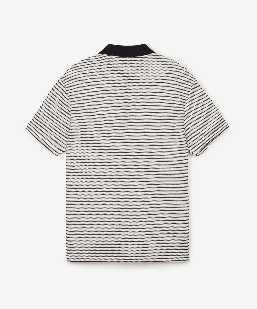 Tienjiti W Crochet Striped Polo (Black) Tnts6E208Bk
