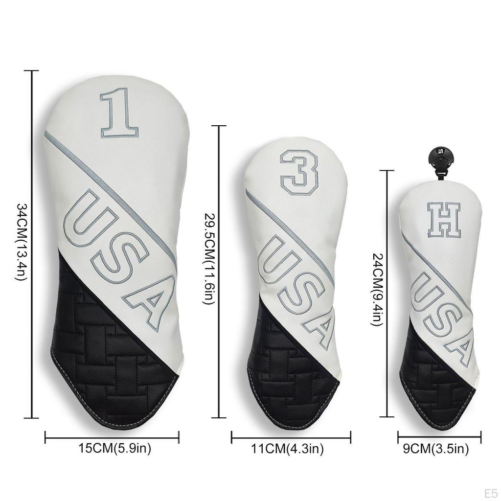 4 Pieces Golf Club Head Covers Protector Lightweight Scratchproof Headcovers Adults