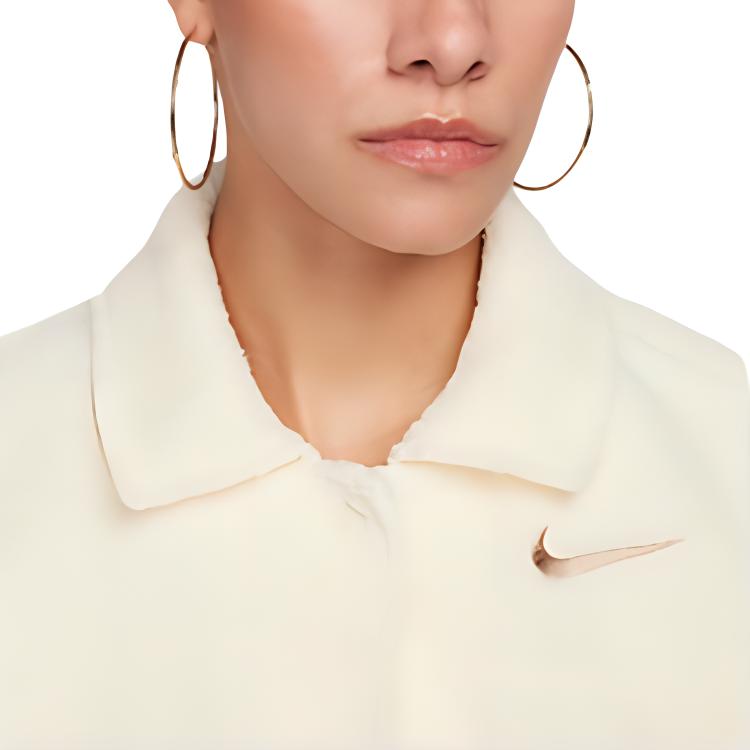 Nike Jackets Women's Ecru Lapel Moderate Other FB8707-113