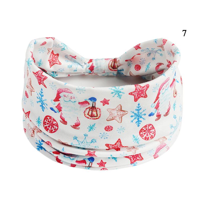 Christmas Printed Headband Sport Yoga Wide-brimmed Hairband Santa Claus Elk Elastic Hair Band Xmas Hair Accessories Headwear