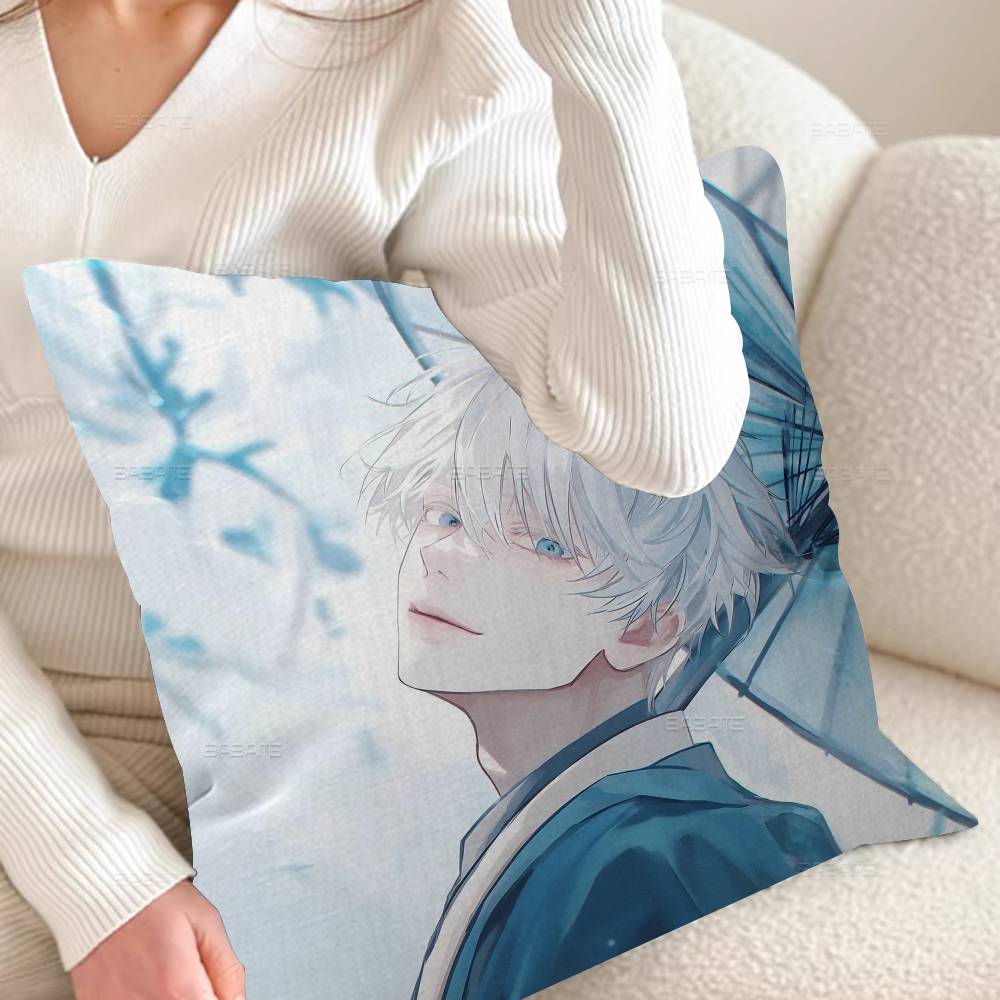 JJujutsu Anime Selfadhesive Pillowcase Toon Gift Cushion Cover Bedroom Home Sofa Chair Seat Decor Pillow Case
