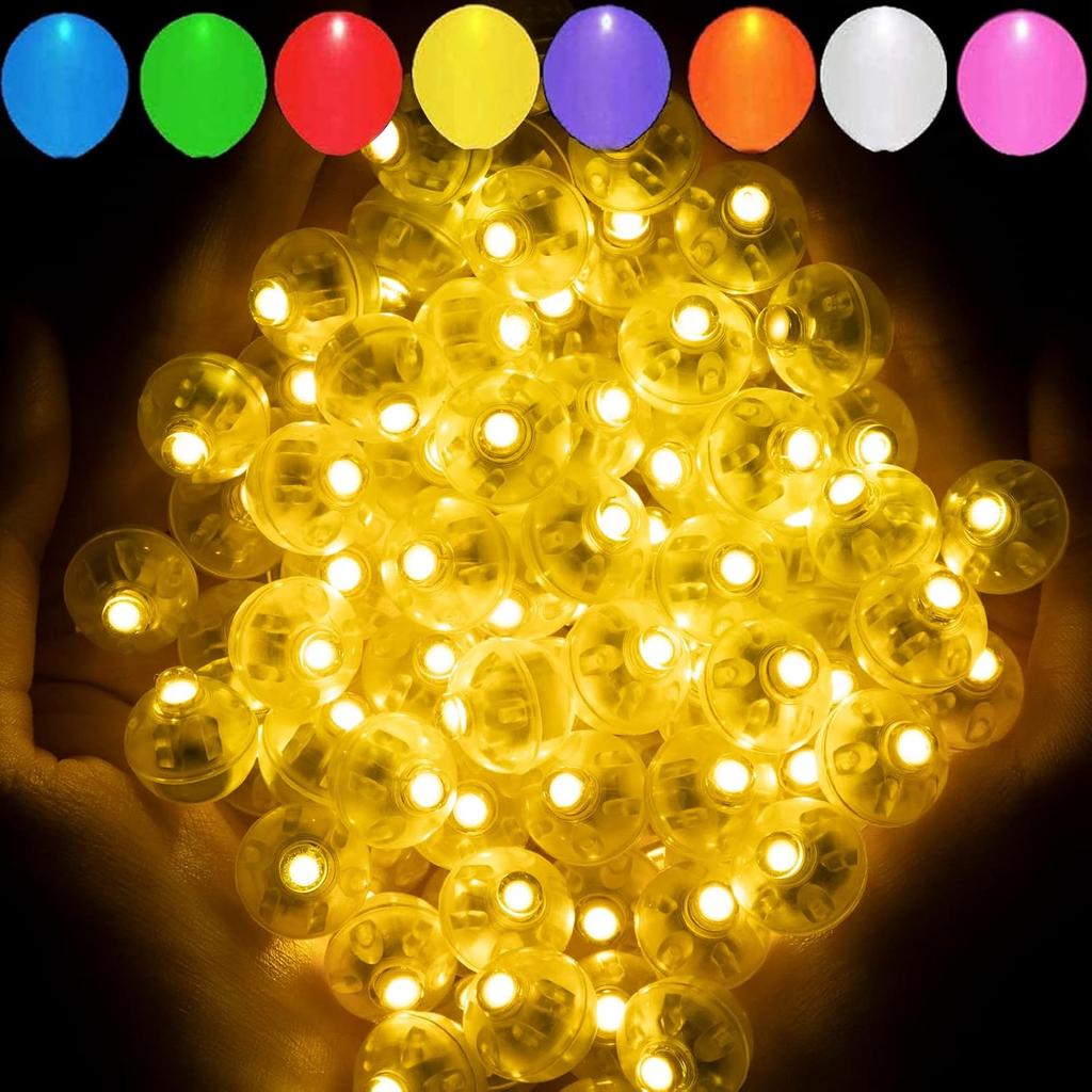 Aogist 100 Stück Weiße Ballonlichter, Lange Standby-Zeit Wasserdichtes Mini-Licht, Batteriebetrieben, Runde LED-Kugel Lampe für Latexballon Papierlaterne Party