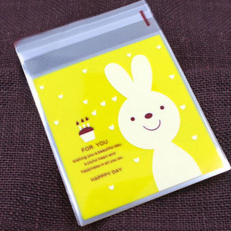 100Pcs/lot Cute Heart Theme Candy Cookie Bags Wedding Birthday Party Candy Buscuit Packaging Bag Christmas Plastic Gift Bags