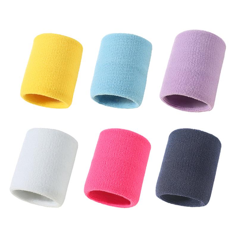 Colorful Cotton Sweat-Absorbent Sports Wristband for Fitness, Running, Basketball, and Badminton