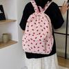 Cord Rucksack mit Erdbeermuster Lässiger Reiserucksack Große Kapazität Mode Teenager Tagesrucksack Verstellbarer Riemen für Outdoor-Reisen AVE