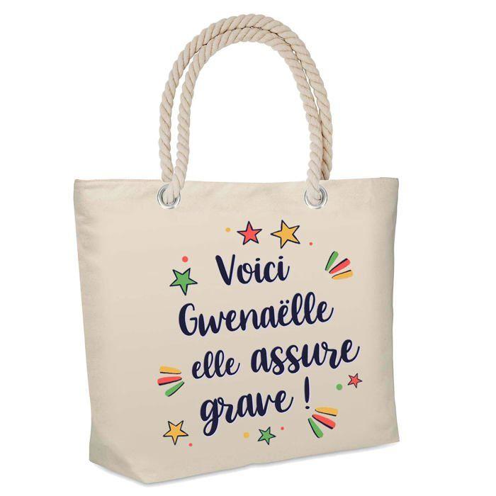 Sac cabas - PLANETEE - Isotherme de plage Gwenaëlle - Jute naturel - Beige - Grande contenance