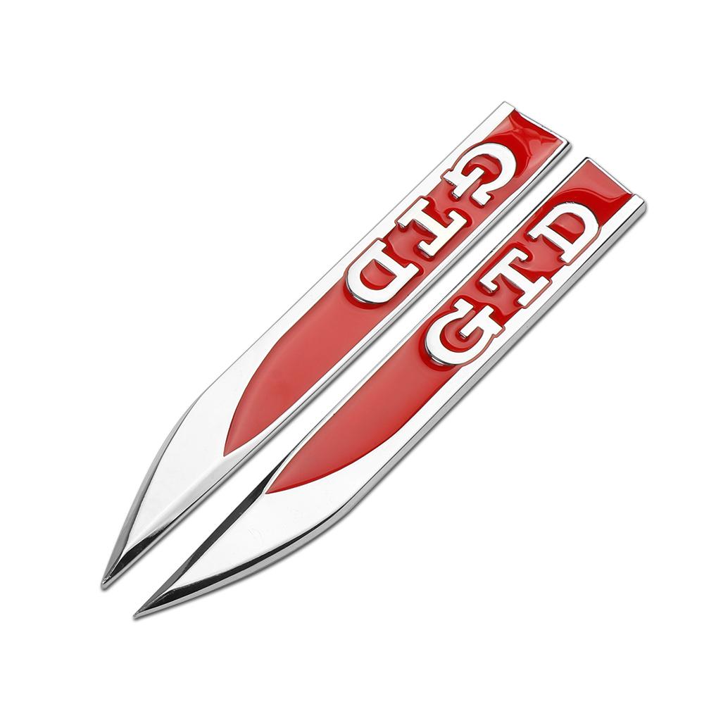 For VW Volkswagen Jetta MK5 Golf 2pcs Car Fender Side Blade Emblem Sticker Auto Decorative Accessories For Volkswagen VW GTI R G