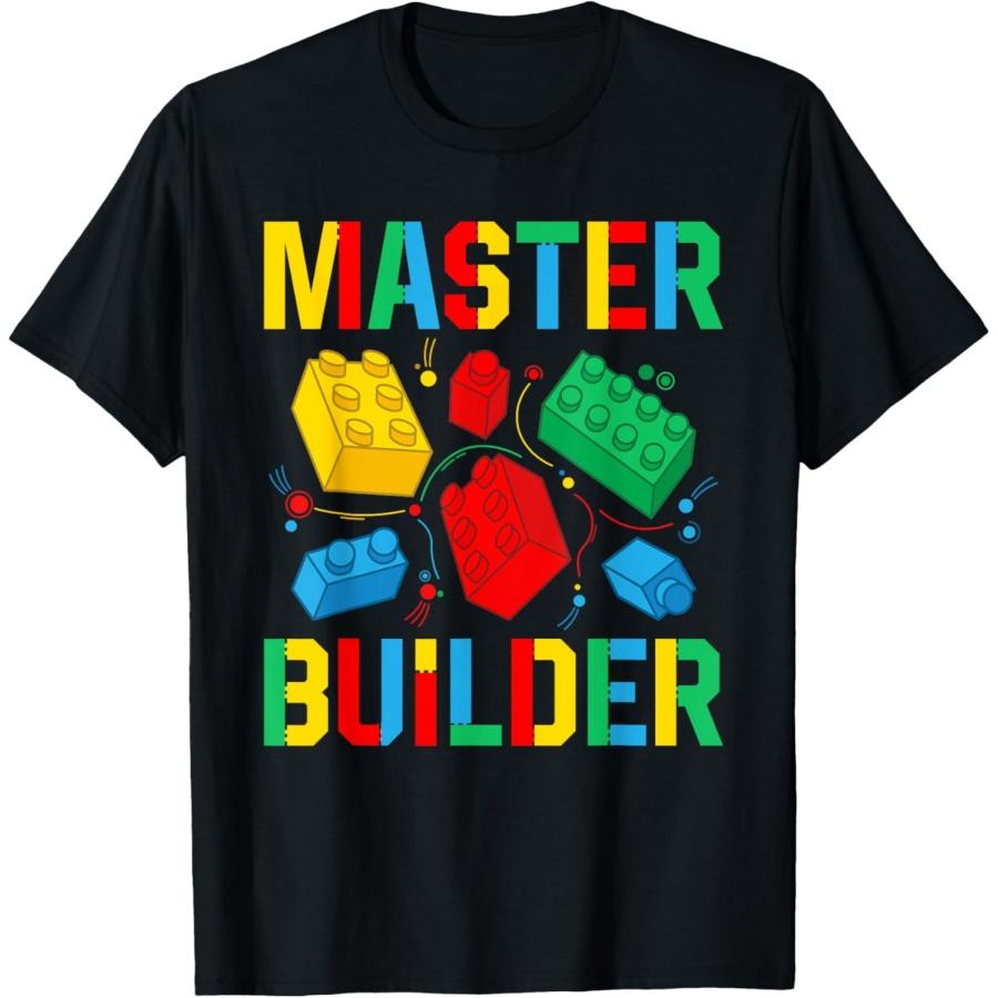 

Master Builder Kids Building Blocks Brick Toy Master Builder T-Shirt XXXXXL чёрный
