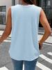 2026 Women's Plus Size Solid Color Pleated Fabric Vest with Doll Collar and Buttons