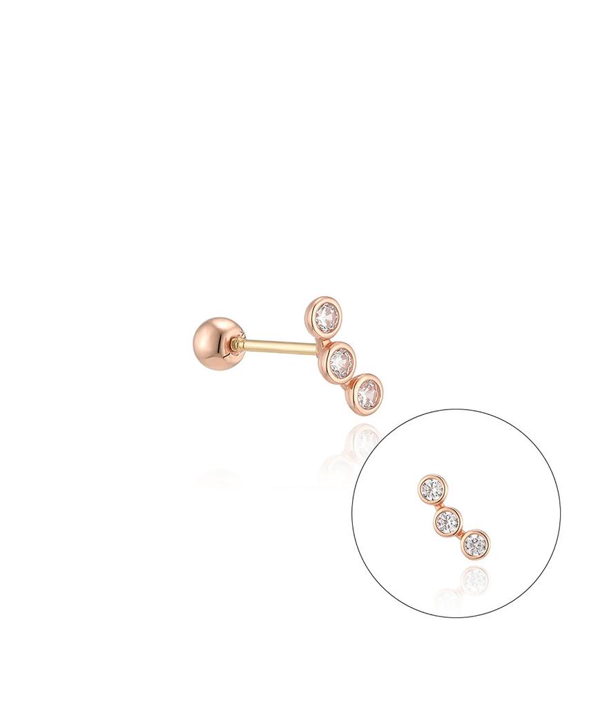 Lloyd Triple Bezel 14K Gold Piercing Lpfp2009G