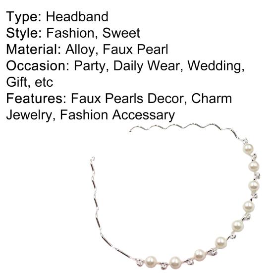 Haarband Faux-Perlen Flexible Legierung Koreanischer Stil Stirnband für den täglichen Gebrauch