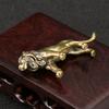Vintage Majestic Brass Lion Figurine Textured Male Lion Home Office Desk Decor Mini Animal Statue Ideal Gift