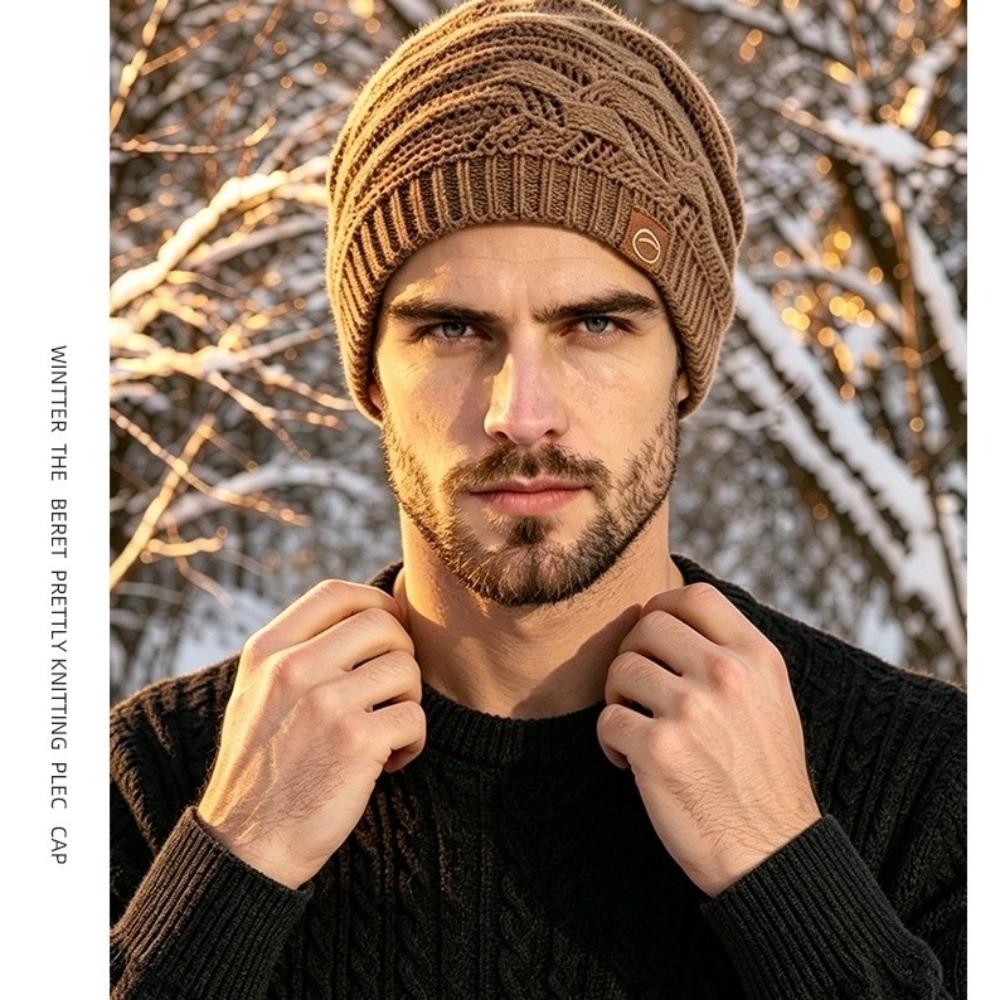 Ear Protection Warm Beanie Hat Windproof Fleece Lined Knitted Cap Fashion Knit Beanie Camping