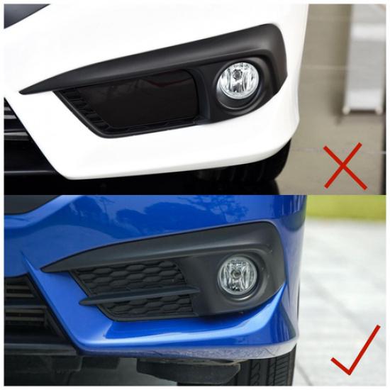 Chrome Front Fog Light Stripe Lid Cover Trim For 2016 Honda Civic Sedan 4DR 2pcs