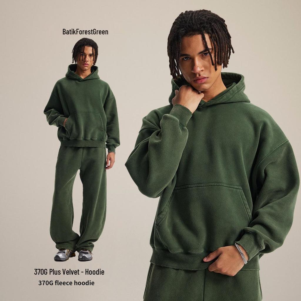 Chain Tide Menswear | 2025 Autumn/Winter Boxy Fit Ripped Distressed Hooded Sweatshirt with Plus Velvet