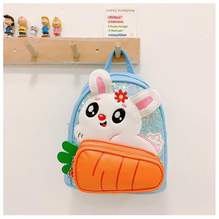 

Школьные рюкзакиНовый детский рюкзак для девочки милый мультяшный кролик маленький школьный рюкзак уличная повседневная сумка для перекуса синий