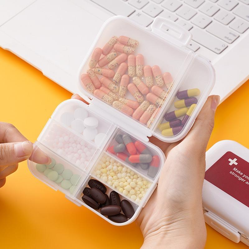 8 Grid Plastic Storage Box Medicine Box 7 Days Portable Practical Rectangular Pill Small Square Box Medicine Plastic Box
