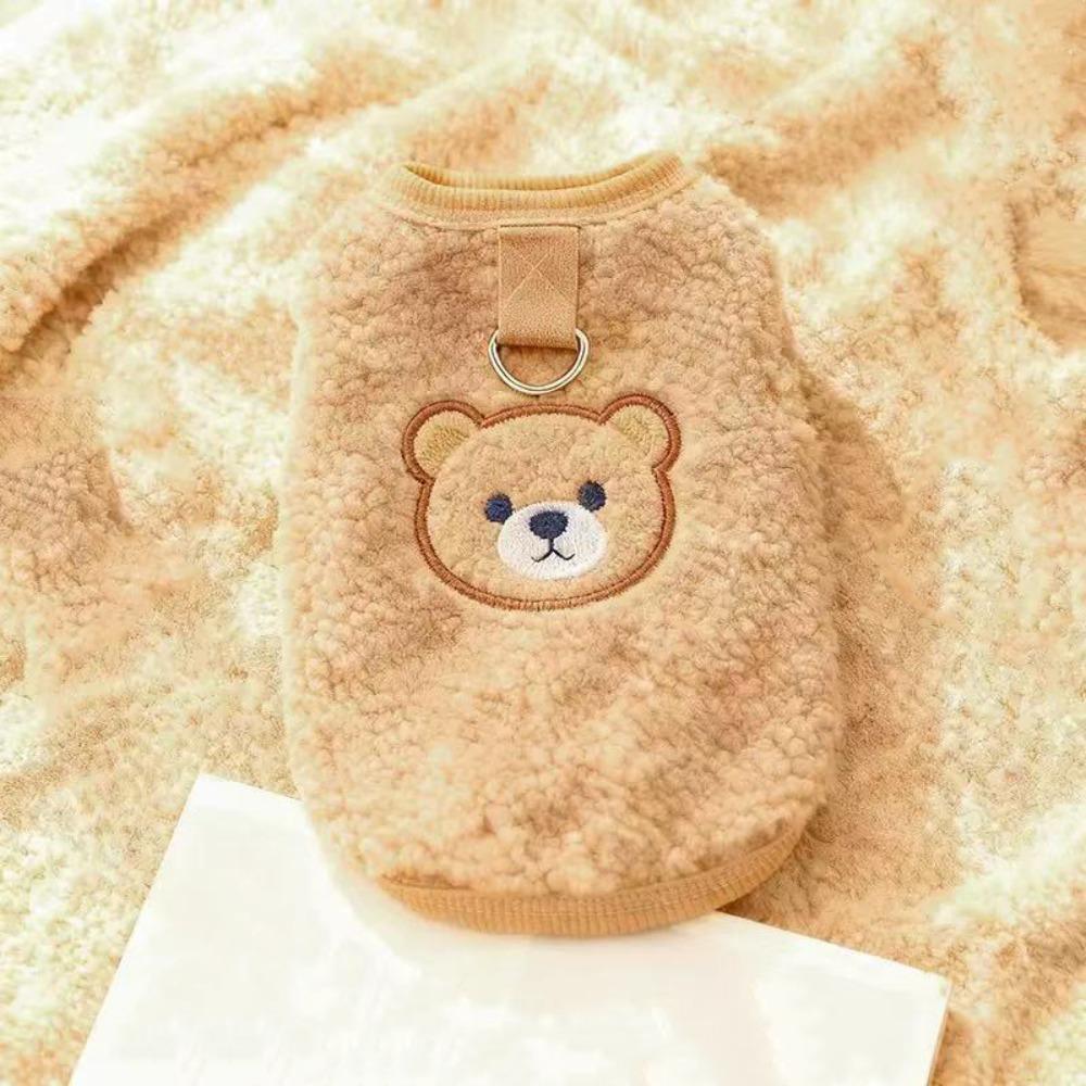 

Cartoon Cat Sleeveless Vest Thickened Dog Fleece Coat Fashion Winter Dog Costume Winter Season XS коричневый